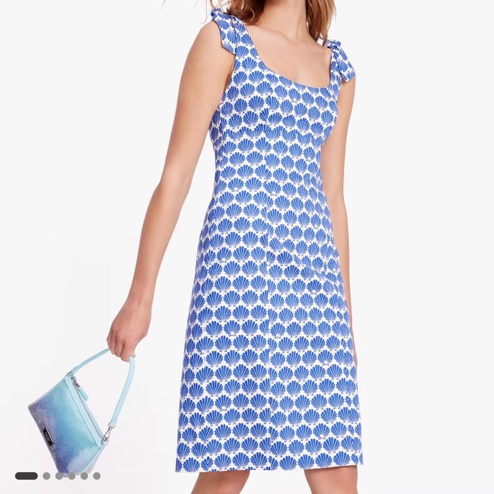 Kate Spade Blue and White Shell Print Dress